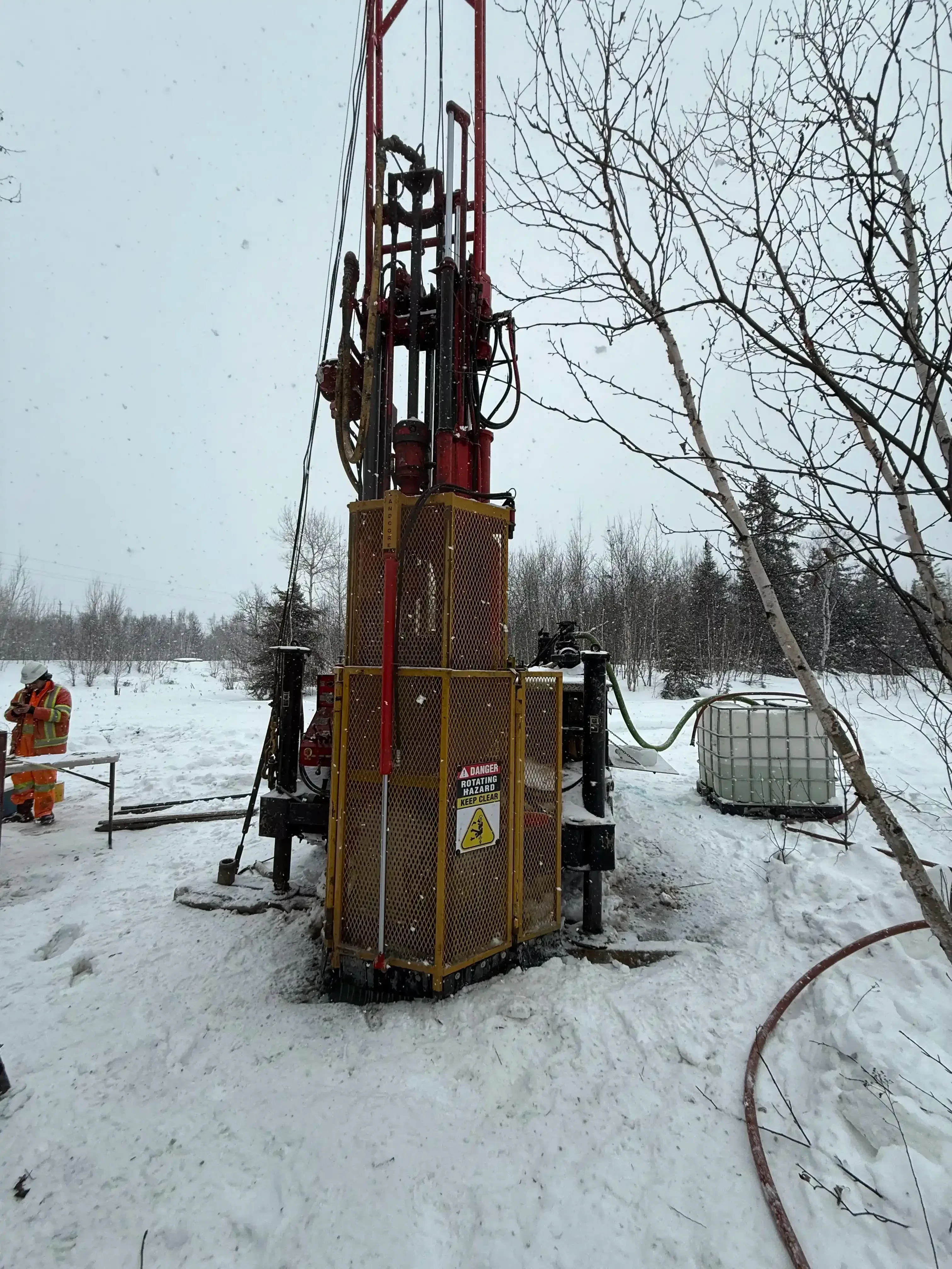 Guarded Landcore drilling equipment
